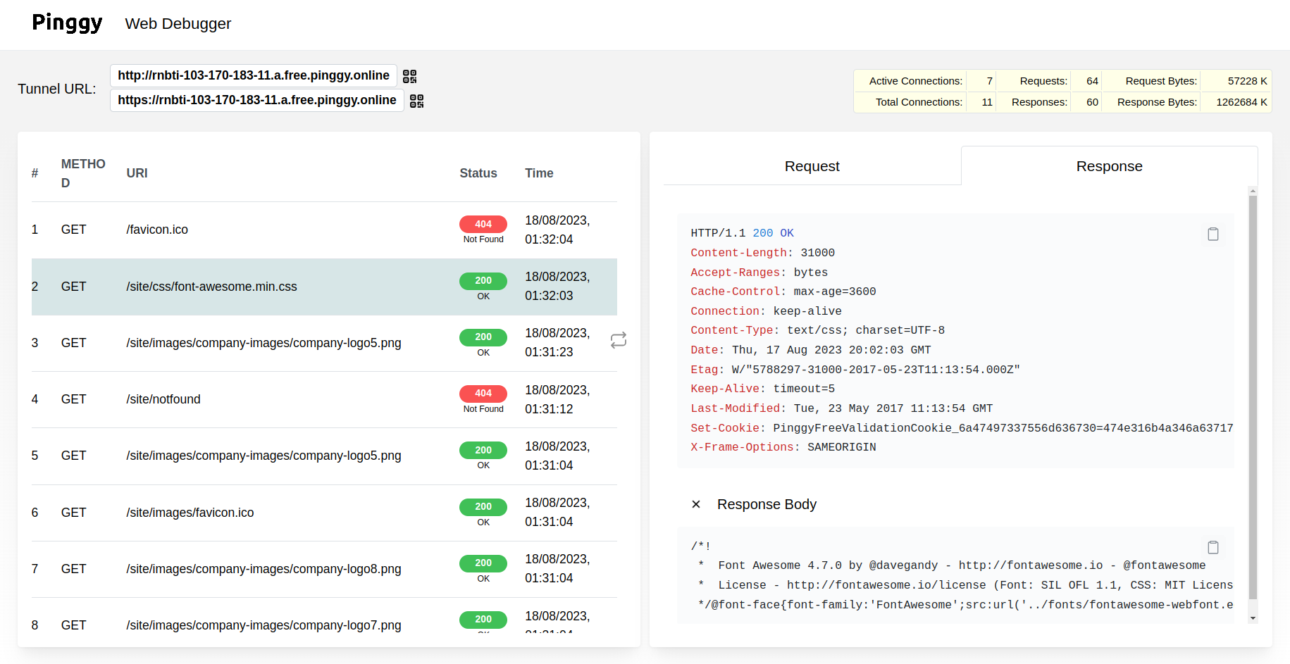 Logging, Inspecting & Replaying HTTP requests using Pinggy